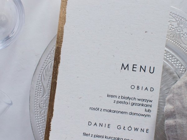 menu złoty brzeg