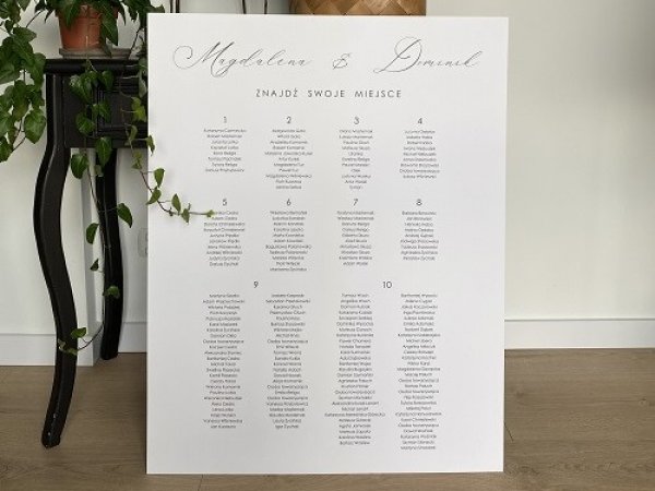 Tablica gości - plan stołów